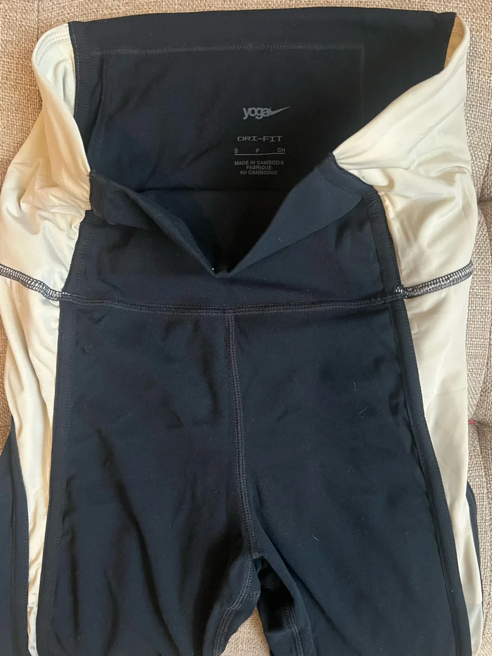 Nike Yoga Leggings - Black and Cream